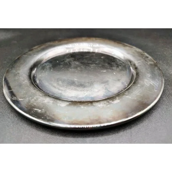 Vintage Dessert Bread Plate Wm. A. Rogers 6" Silverplate Monogrammed “K” Tarnish - Picture 5 of 13